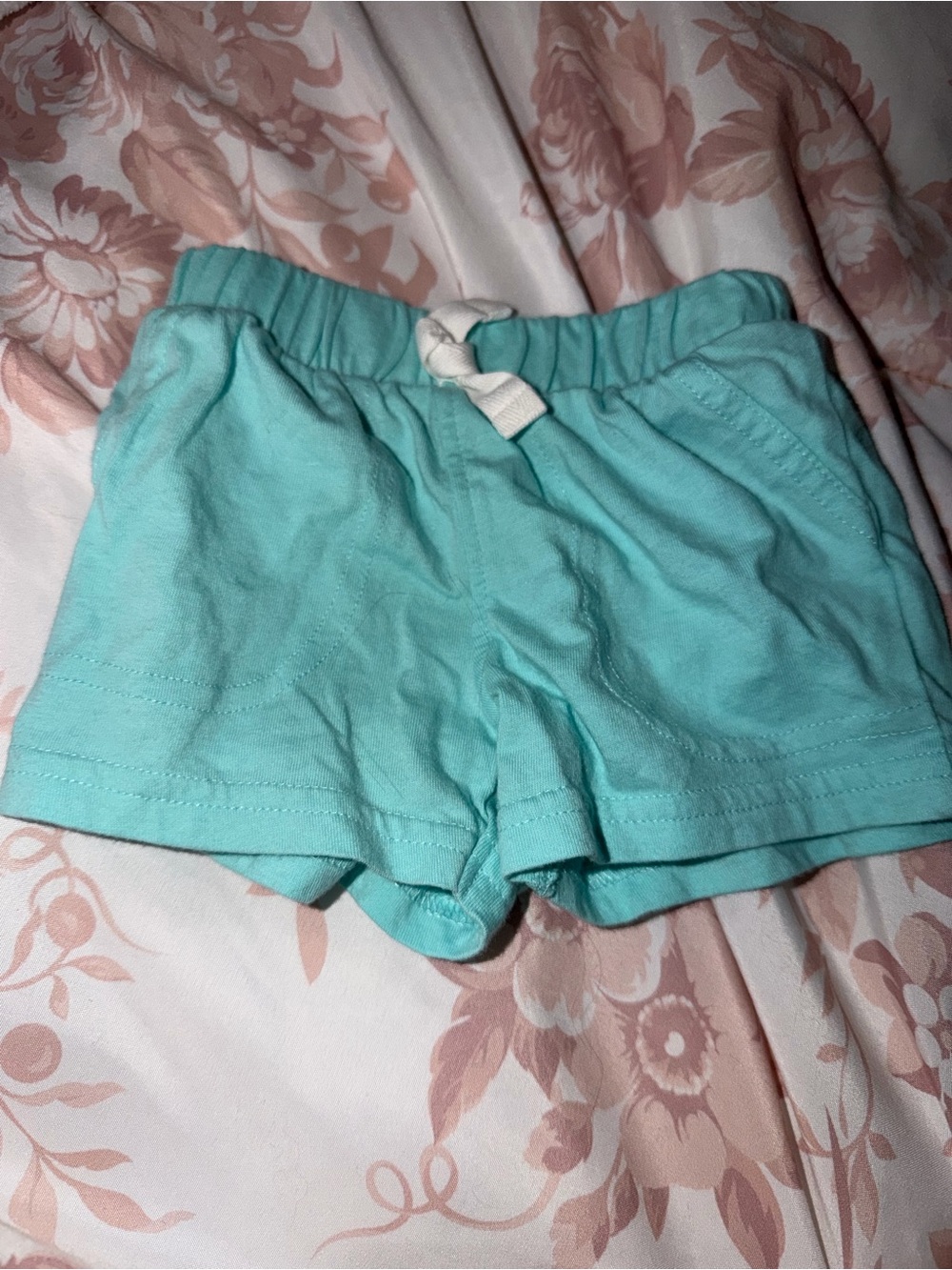 Women's Lightweight Aqua Drawstring Shorts